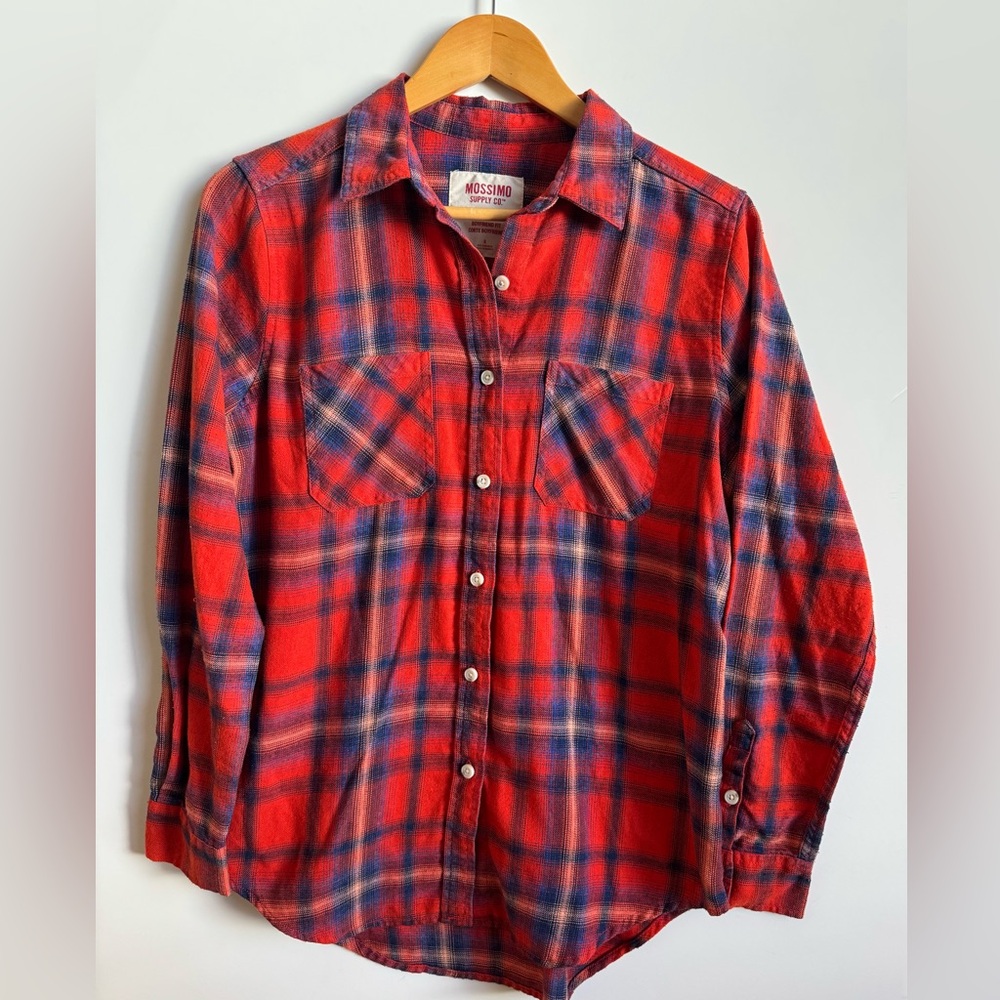 Button Down flannel Shirt boyfriend fit